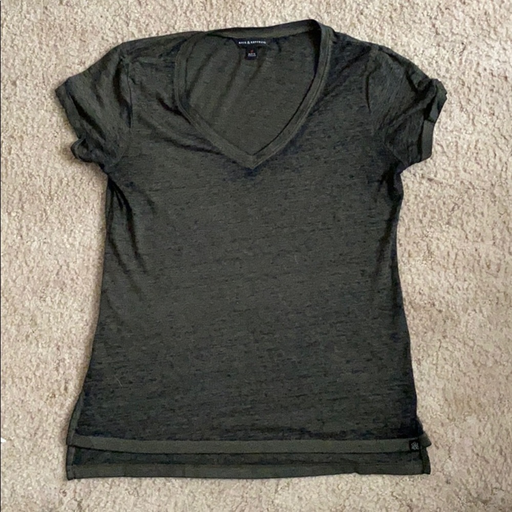 Green & Black V-Neck